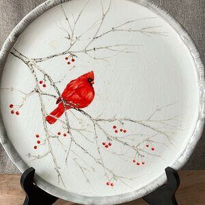 Kate Williams Global Design - Approx. 10 1/2" Red Cardinal Plate